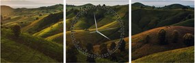 Tablou - Priveliște spre dealurile din Thailanda (cu ceas) (90x30 cm)