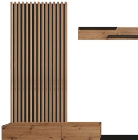 Comoda TV Litende Pako World Sonoma 249.5x42x199.5 cm