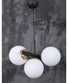 Lustră alb-negru cu abajur din sticlă ø 15 cm Cascade – Squid Lighting