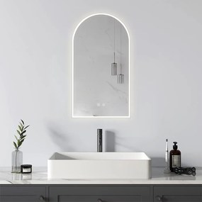 Oglindă baie, Multifuncțională, Iluminare LED Touch, Intensitate reglabila, Sistem Dezaburire, 45x80 cm