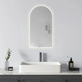 Oglindă baie, Multifuncțională, Iluminare LED Touch, Intensitate reglabila, Sistem Dezaburire, 45x80 cm