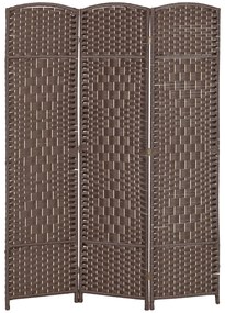 HOMCOM Paravan interior din lemn 3 panouri separator de cameră pliabil pentru living dormitor 135 x 180 cm maro | Aosom Romania