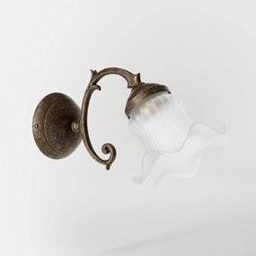 Aplica de perete stil clasic italian din alama si sticla Ricciolo