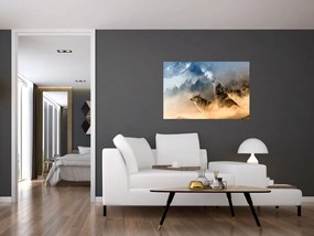 Tablou - lupii urlând la lună (90x60 cm)