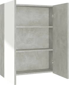 vidaXL Dulap de baie cu oglindă, gri beton, 60x15x75 cm, MDF