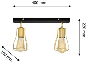 Spot TUBE 2xE27/15W/230V auriu/negru