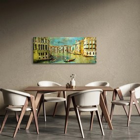 Tablou - Canalul de la Veneția și gondole (120x50 cm)
