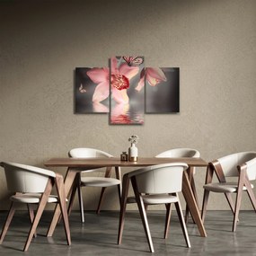 Tablou - Flori și fluture (90x60 cm)