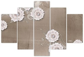 Tablou - Draperie cu flori (150x105 cm)