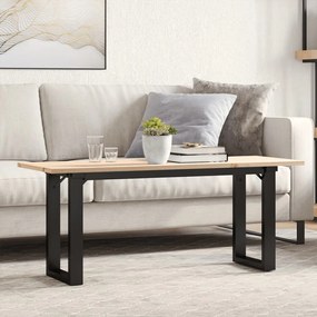 vidaXL Masă de cafea, cadru O, 110x40x45 cm, lemn masiv pin și Oţel