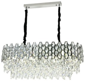 💎 Candelabru 75003/800×300 – Rafinament Argintiu cu Cristale Strălucitoare