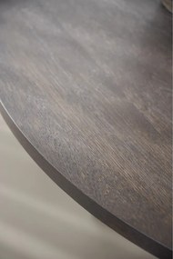 Masă de dining maro închis rotundă extensibilă cu aspect de lemn de stejar ø 135 cm Maddock – Rowico