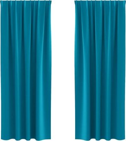 vidaXL Perdele Opaque cu Inel 2 pcs Turcoaz 225 x 140 cm Poliester
