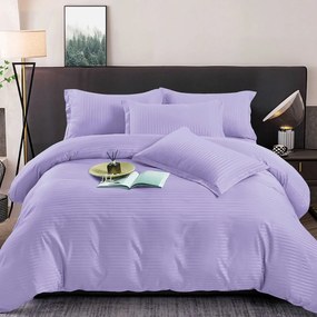 Lenjerie de pat 2 persoane, bumbac Damasc, 6 piese, uni, SSD02