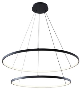 Lustra LED moderna design circular BRENO negru 60/80cm