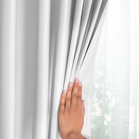 Draperie albă dimout (semi-opacă) din catifea 140x245 cm Pleat – Restilo