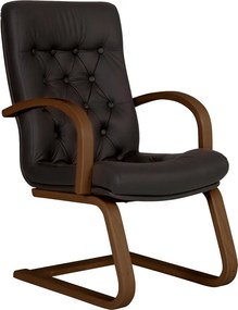 Scaun de conferinta CHEF LUX EXTRA CF, Negru piele naturala