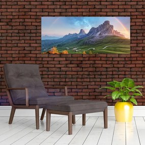 Tablou cu curcupeu deasupra stâncilor (120x50 cm)