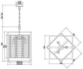 Pendul Tening Maytoni E14, Auriu, MOD060PL-04G, Germania