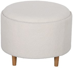 HOMCOM Hocker Polsterhocker, Pluș Teddy, Stocare ascunsă, capac reversibil, 56 cm x 56 cm x 42 cm, Alb | Aosom Romania