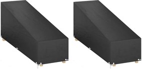 vidaXL Huse șezlong, 2 buc, 12 ocheți, 205x75x40/70 cm, polietilenă