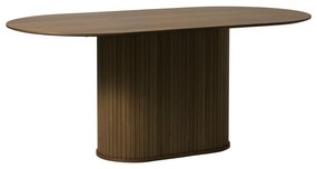 Masă de dining maro cu blat cu aspect de lemn de stejar 95x180 cm Nola – Unique Furniture