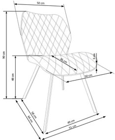 Scaun de bucaterie Debora, galben/negru