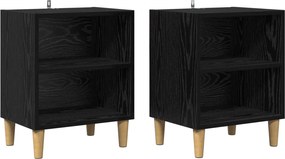 vidaXL Dulap de pat 2 pcs Stejar Negru 40 x 30 x 50 cm Lemn compozit