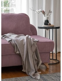 Șezlong roz prăfuit cu tapițerie din catifea reiată (cu colț pe partea stângă) Chic Charlotte – Miuform