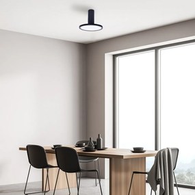 Plafoniera LED din metal negru reglabila Ovidia