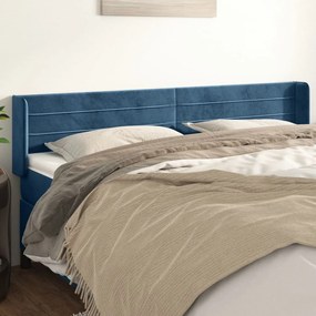 vidaXL Tăblie pat cu aripioare albastru închis 183x16x78/88 cm catifea