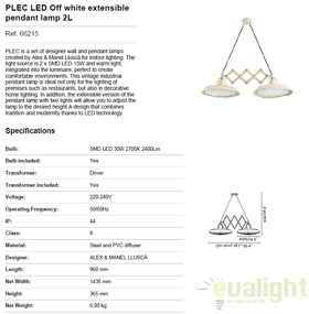 Lustra LED extensibila de exterior Industrial Style PLEC I 66215