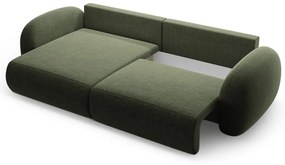 Colțar verde extensibil/cu spațiu de depozitare cu tapițerie din chenille Tonale – Cosmopolitan Design