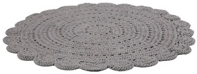 Covor croșetat manual din bumbac Nattiot Alma, ⌀ 120 cm, gri