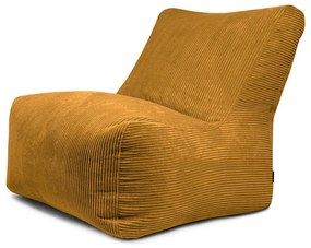 Fotoliu bean bag galben muștar cu tapițerie din catifea reiată Seat 100 Lounge – SLOWDOWN