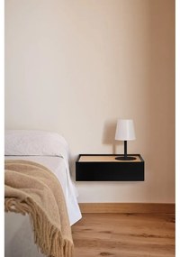 Noptieră neagră suspendată cu blat cu aspect de lemn de stejar Arista – Teulat