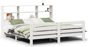 vidaXL Cadru de pat fără saltea, alb, 180x200 cm, lemn masiv pin