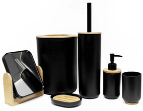 Dozator de săpun lichid negru din plastic 91 ml Smart – douceur d'intérieur