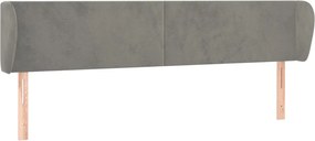 vidaXL Tăblie de pat cu aripioare gri deschis 183x23x78/88 cm catifea