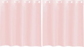 vidaXL Perdele Voile cu Oelii 2 buc Roz deschis 140x140 cm