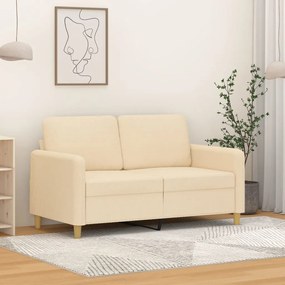 349083 vidaXL Canapea cu 2 locuri, crem, 120 cm, material textil