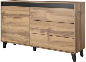 Comoda NORD, stejar wotan/gri antracit, PAL laminat, 138x38x83 cm