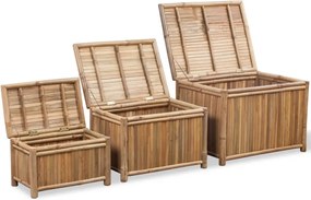 vidaXL Cutii de depozitare 3 buc, bambus