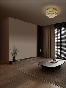 Lustra aplicata LED auriu, cristale sticla CELYSIA 50cm