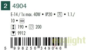 Veioza / Lampa de masa cu design modern, Ariel 4904 RX