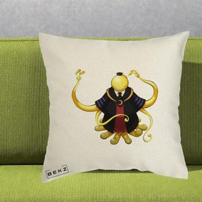 Perna Personalizata Assassination Classroom Koro-sensei, 40x40 cm, Ecru, Husa Detasabila, Perna Inclusa, BEKZ®