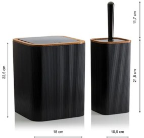 Set de baie ZOYA 5 buc. negru/maro