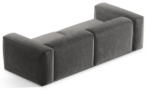 Canapea gri deschis cu tapițerie din catifea reiată 264 cm Bergamo – Cosmopolitan Design