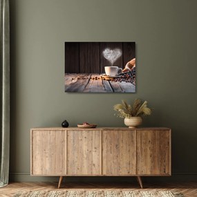Tablou pe sticlă - Timp pentru cafea (70x50 cm)