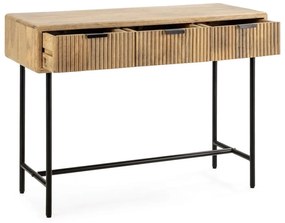 Masă consolă în culoare naturală din lemn de mango 38x100 cm Mundra – MOME